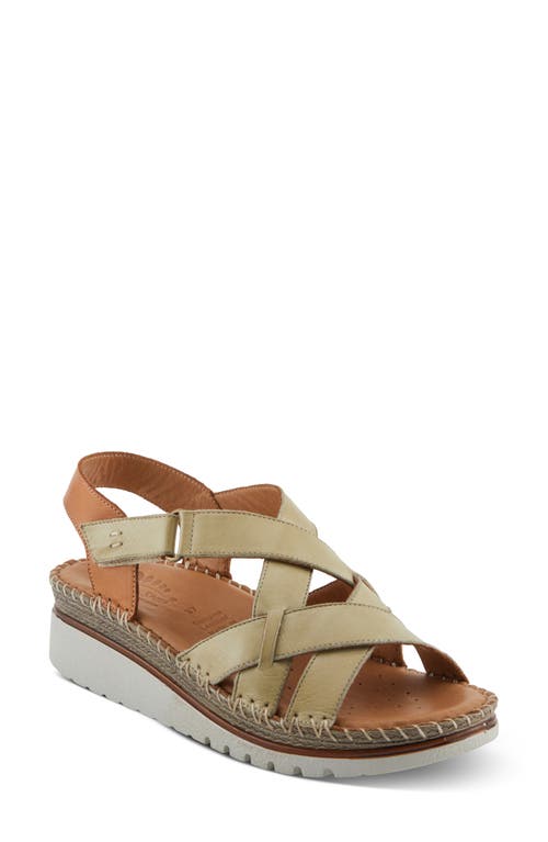 Spring Step Migula Slingback Wedge Sandal In Olive Green