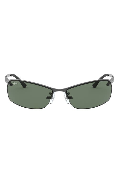 Shop Ray Ban Ray-ban 60mm Polarized Aviator Sunglasses In Gunmetal/green