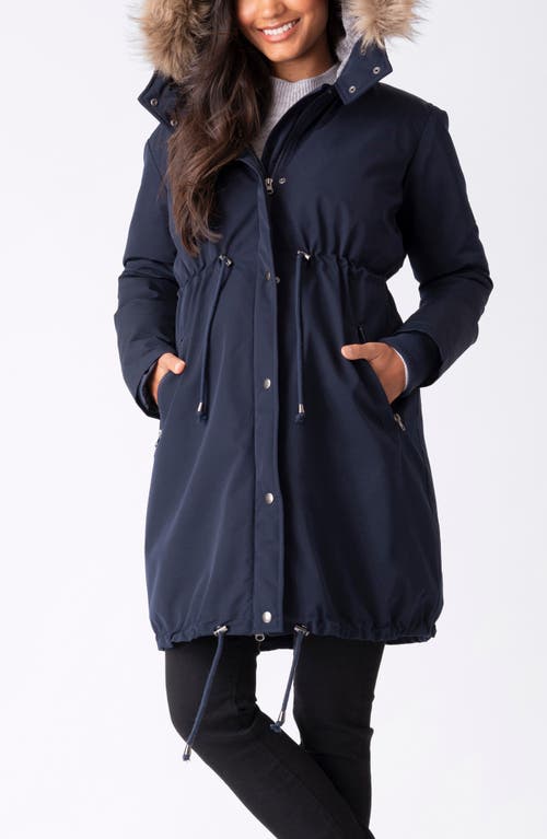 Shop Seraphine Water Resistant 3-in-1 Maternity Parka In Navy