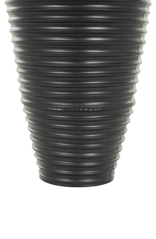 Vivian Lune Home Set Of 3 Metal Vases In Black