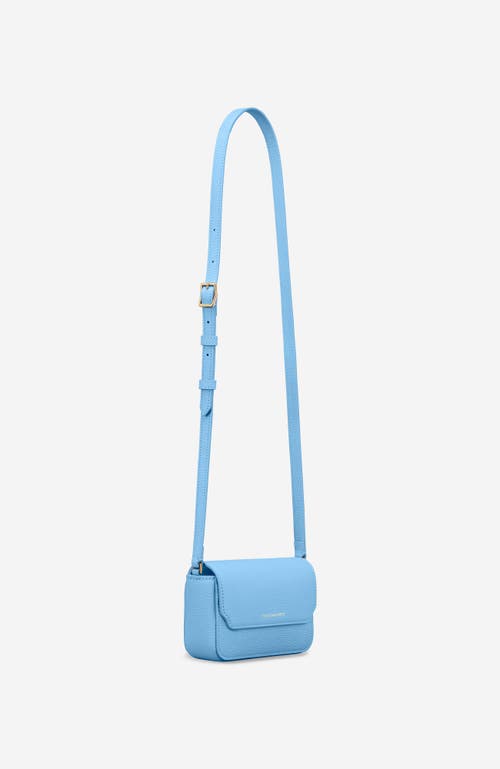 Shop Maison De Sabre Maison De Sabré Micro Leather Flap Bag In Sky Blue