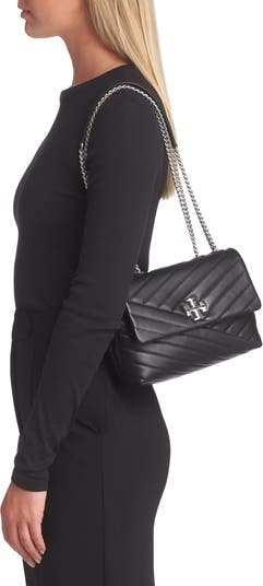 Small Kira Chevron Leather Convertible Shoulder Bag