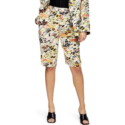 Topshop Idol Floral Print Shorts, US (fits like 10-12) - Ivory