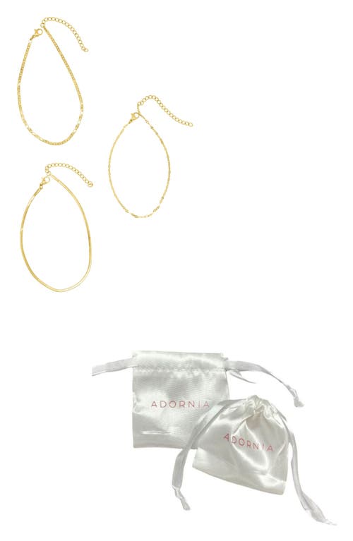 Adornia Three-piece Chain Anklet Set In Gold