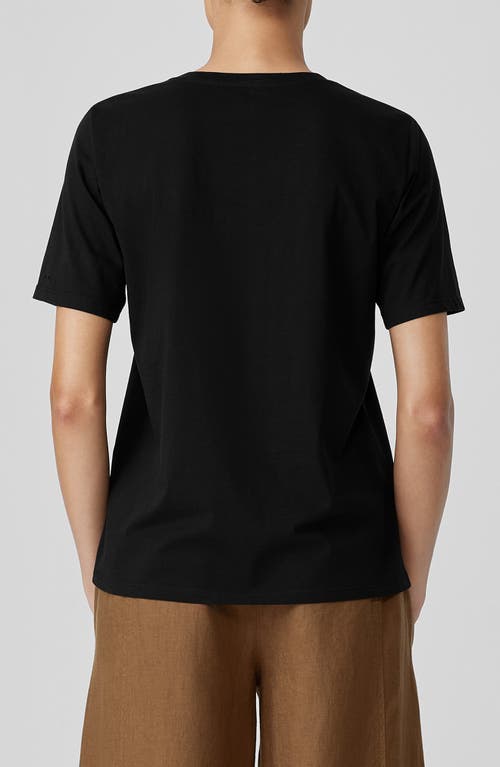 Eileen Fisher Crewneck Organic Cotton T-shirt In Black