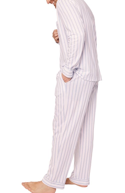 Shop Petite Plume Luxe Stripe Pima Cotton Pajamas In White