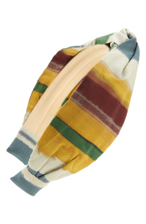 Autumn Adeigbo Stripe Twist Headband in Yellow Stripe