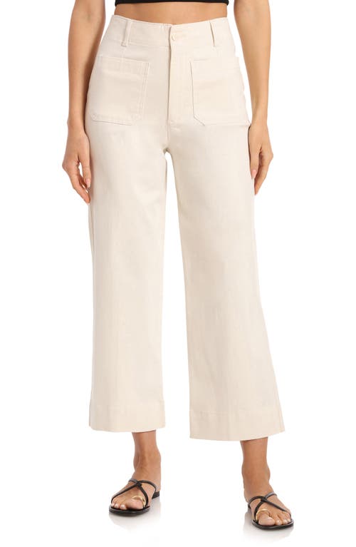 Shop Bagatelle Cropped Cotton Twill Pants In Bone