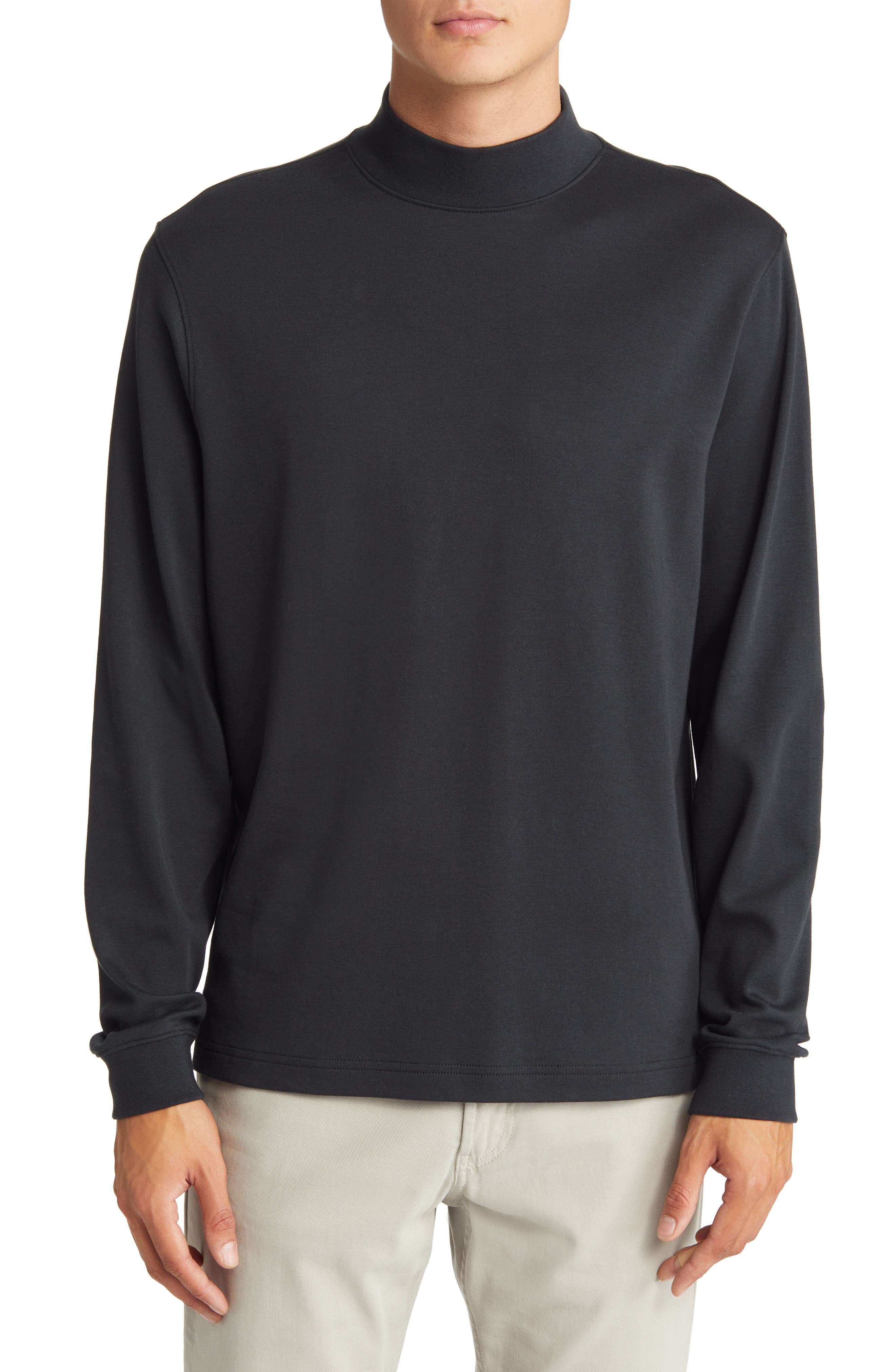 Pima Mock Turtleneck, Midnight - Scott Barber