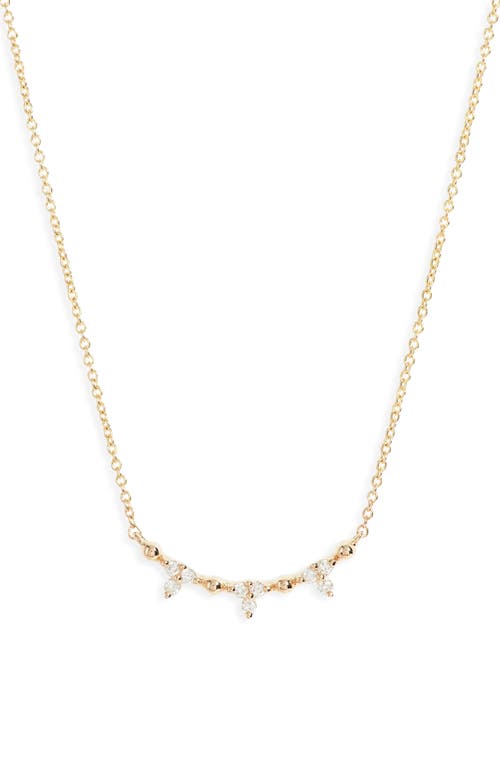 Dana Rebecca Designs Poppy Rae Diamond Curved Pendant Necklace in Yellow Gold at Nordstrom, Size 16