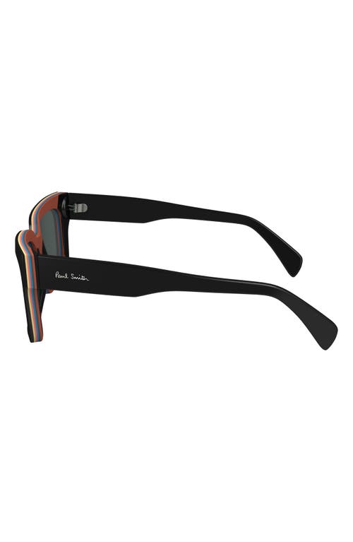 Shop Paul Smith Kenton 52mm Rectangular Sunglasses In Black Multi-stripe