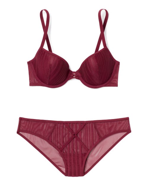 Shop Naia Holly Unlined Demi Bra In Dark Red