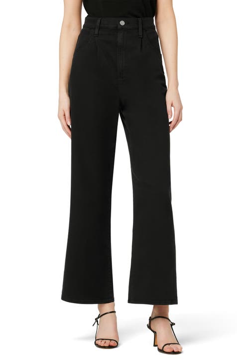 The Pleated High Waist Ankle Wide Leg Jeans