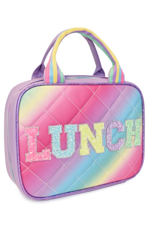 Shop Omg Accessories Kids' Ombré Diamond Quilted Lunch Bag In Orchid