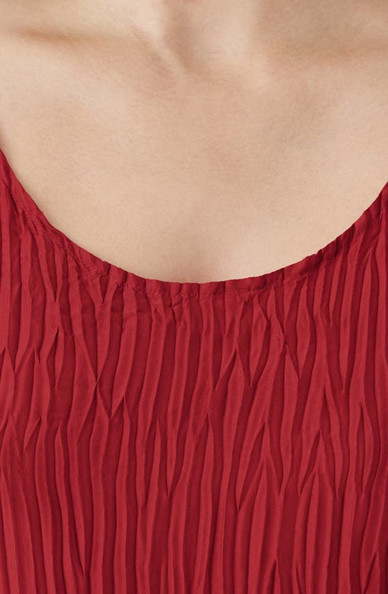 Shop Eileen Fisher Tiered Pleated Silk Midi Dress In Flame