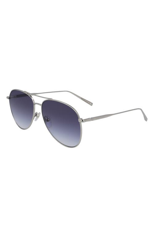 Longchamp Classic 59mm Gradient Aviator Sunglasses in Silver/Blue Gradient at Nordstrom