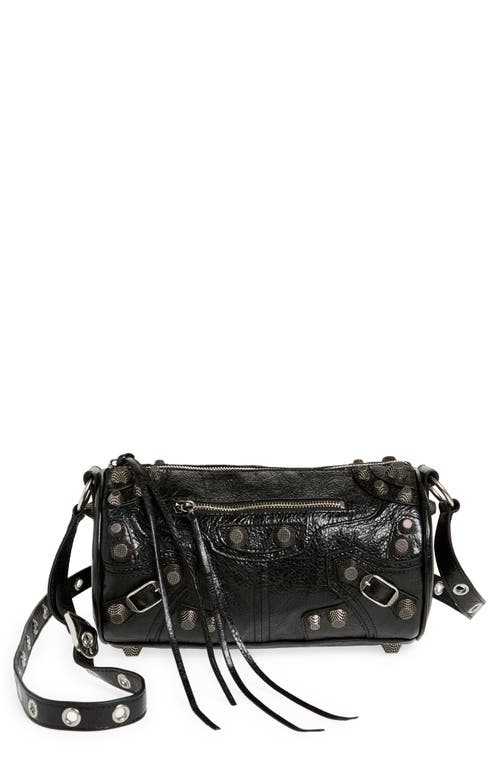 Balenciaga Le Cagole Lambskin Leather Cylinder Crossbody Bag in Black at Nordstrom