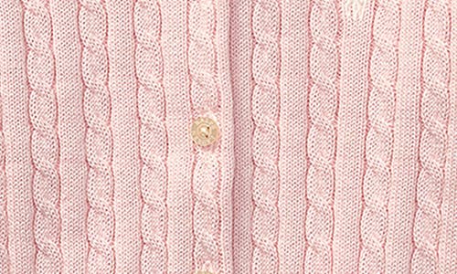 Shop Ralph Lauren Cotton Mini Cable Cardigan In Hint Of Pink