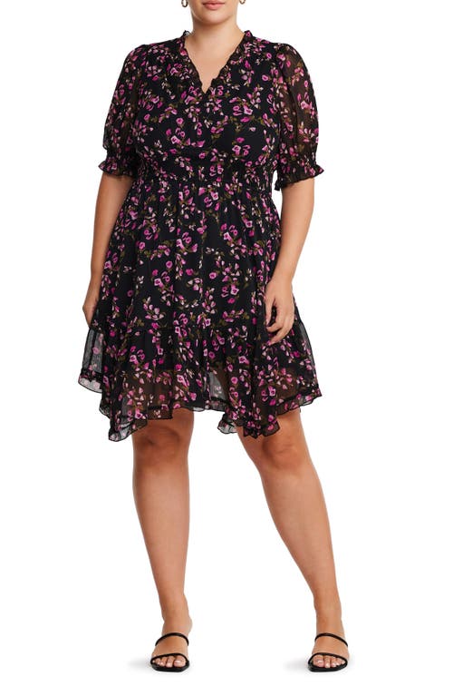 Shop Estelle Tulip Garden Dress In Black/pink