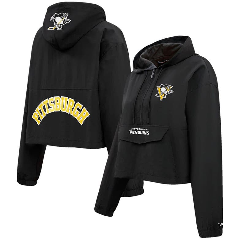 Shop Pro Standard Black Pittsburgh Penguins Classic Cropped Half-zip Wind Jacket