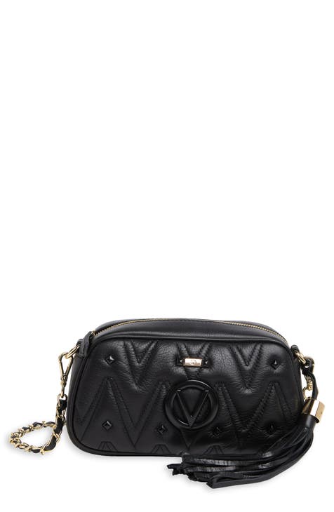 Mario Valentino Black Leather Lena Crossbody Bag - VA9303