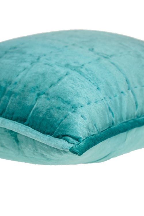 Parkland Collection Gorty Transitional Solid Quilted Pillow In Aqua