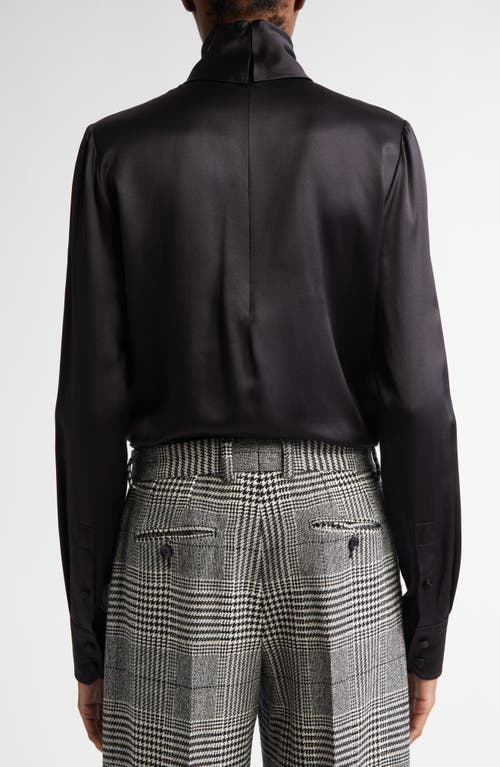 Dolce & Gabbana Dolce&gabbana Silk Turtleneck Top In N0000 Nero