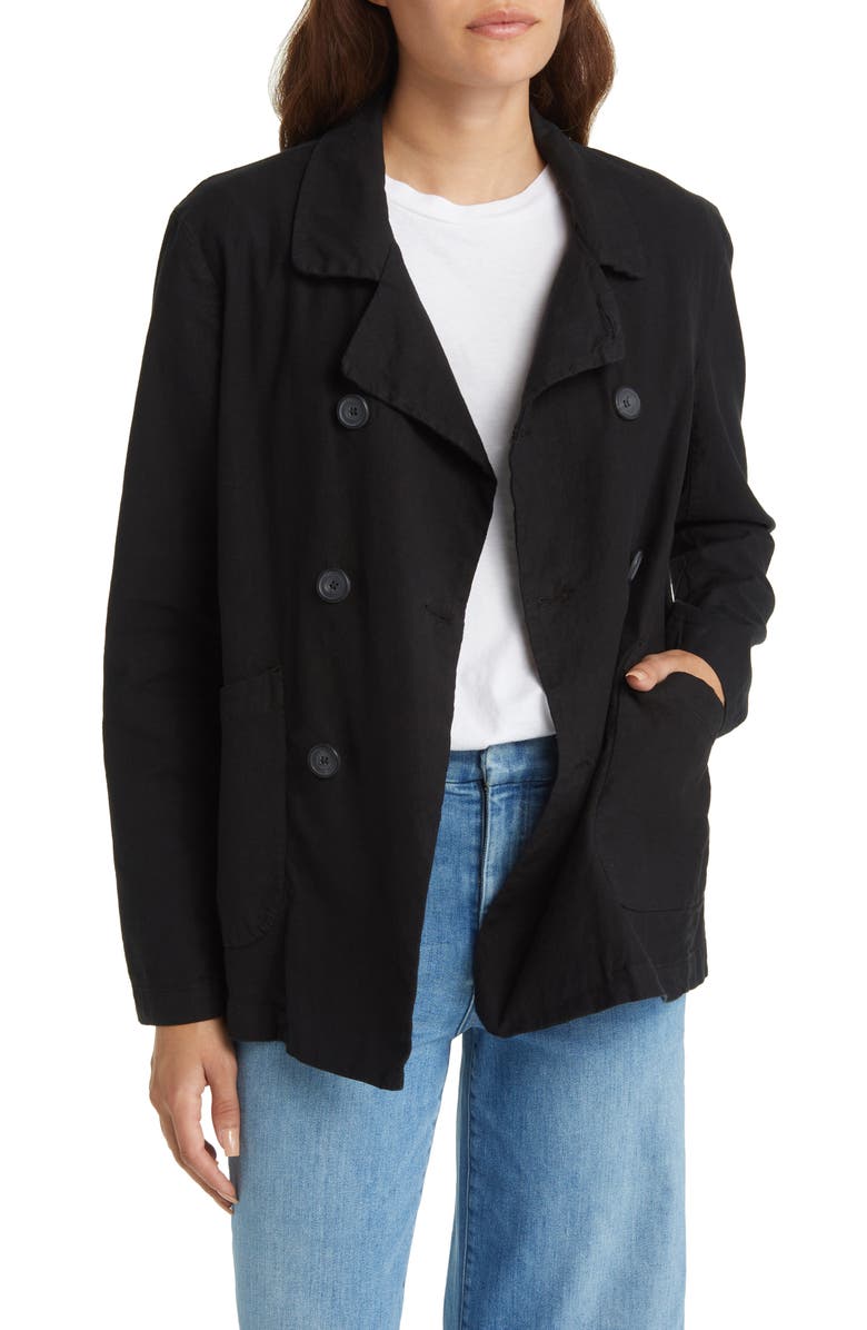 Frank & Eileen Double Breasted Cotton Blend Peacoat | Nordstrom