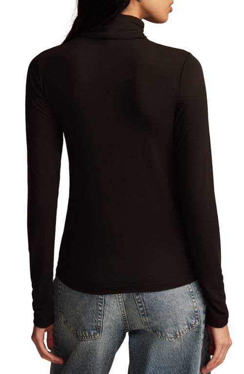 Shop Lucky Brand Turtleneck Long Sleeve Layering Top In Jet Black