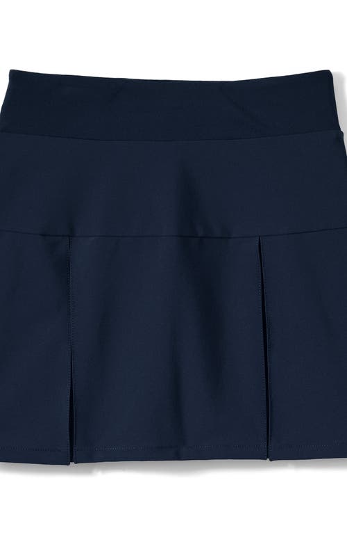 Shop Lands' End School Uniform Girls Performance Pleated Skort Above The Knee In Classic Navy