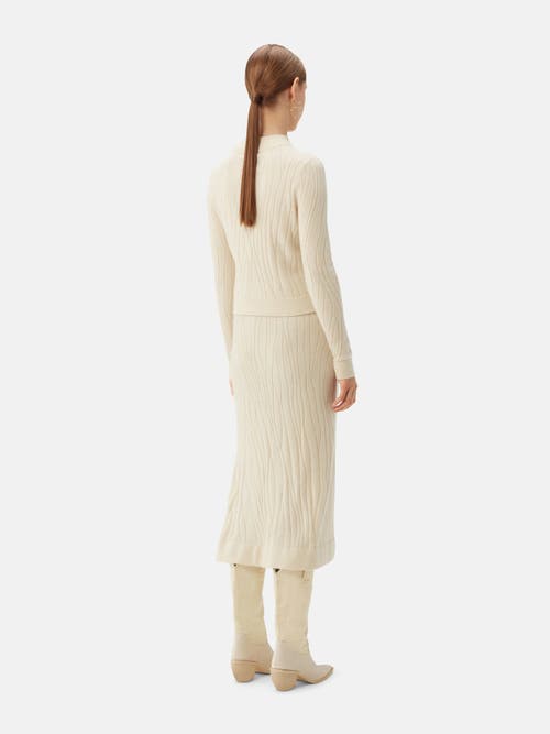 Gobi Mongolian Cashmere Organic Color Cropped High Neck Cashmere Sweater In Off White