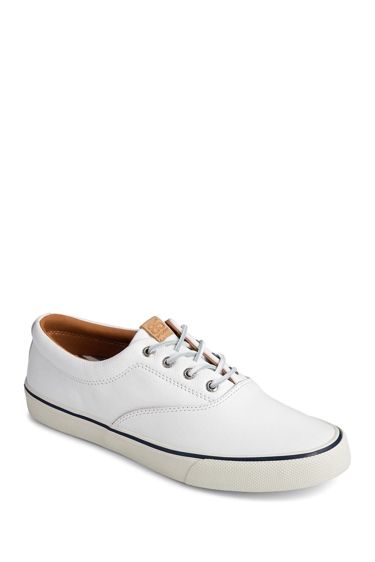 sperry striper lace up leather sneaker