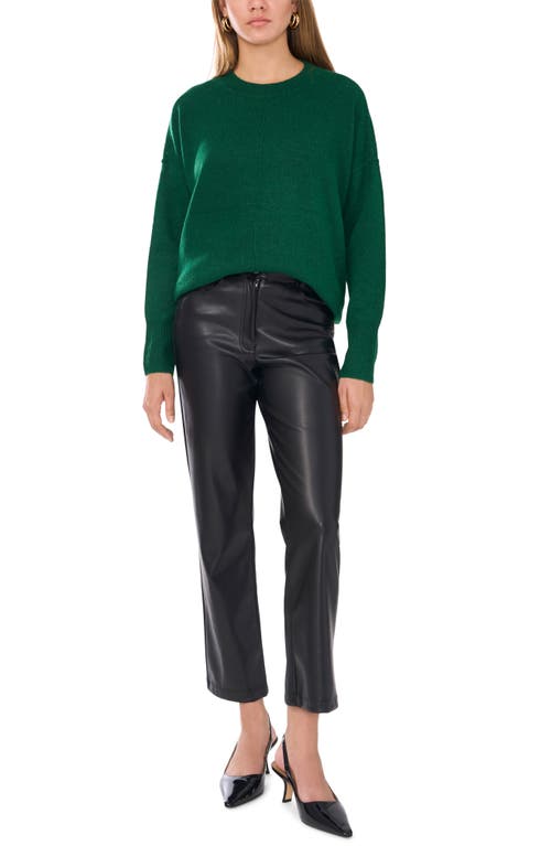 Shop Vince Camuto Exposed Seam Crewneck Sweater In Alpine Green