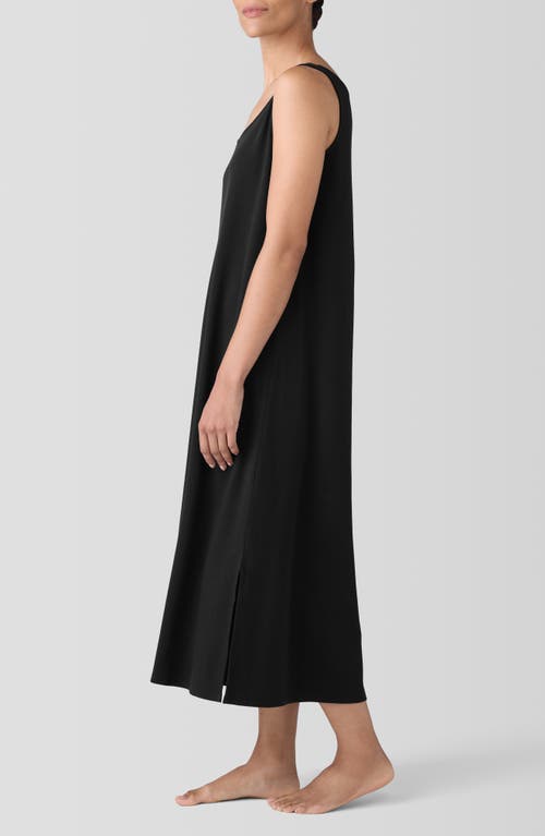 Shop Eileen Fisher Sleep Sleeveless Organic Cotton Maxi Dress In Black