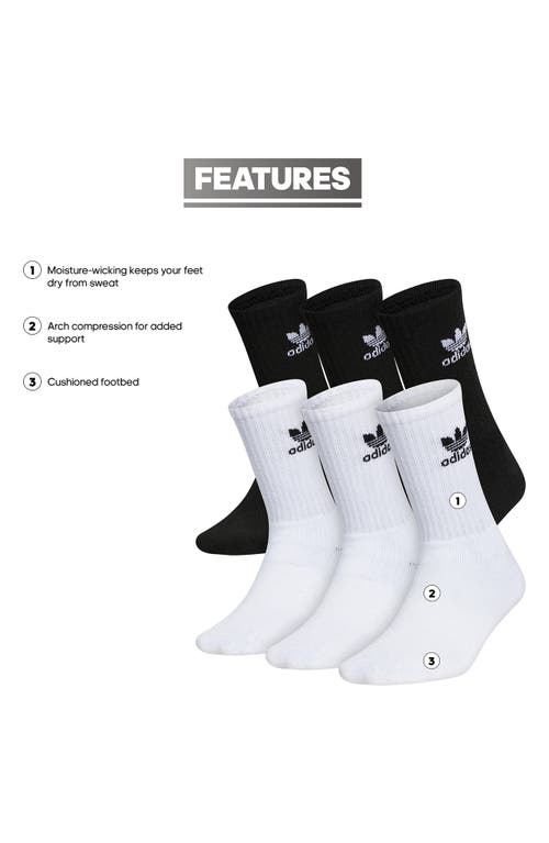 Shop Adidas Originals Adidas Kids' Trefoil 6-pack Crew Socks In White/black