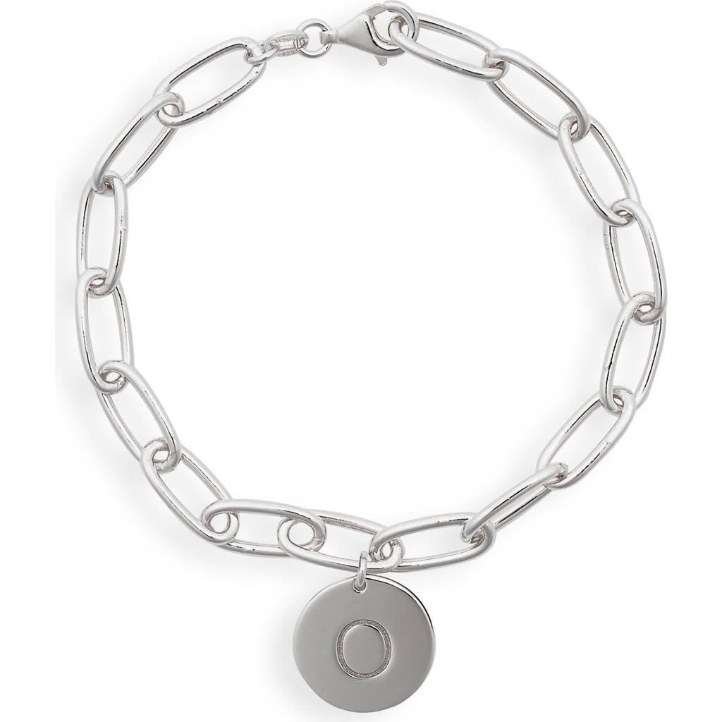 Meshmerise Initial Disc Charm Bracelet In White-o