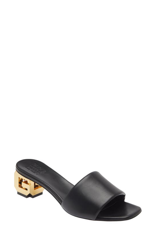 Givenchy G Cube Leather Mules In Black
