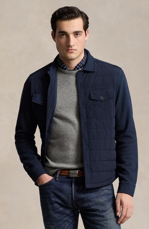 POLO RALPH LAUREN POLO RALPH LAUREN PIQUÉ DOUBLE KNIT QUILTED SHIRT JACKET