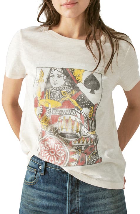 Queen of Spades Cotton Slub Graphic T-Shirt