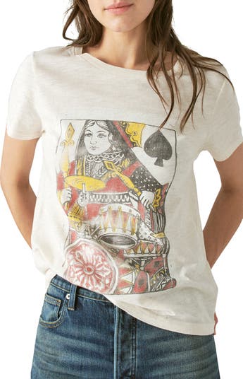 Lucky Brand Women's Queen Of Cocktails Graphic-Print T-Shirt