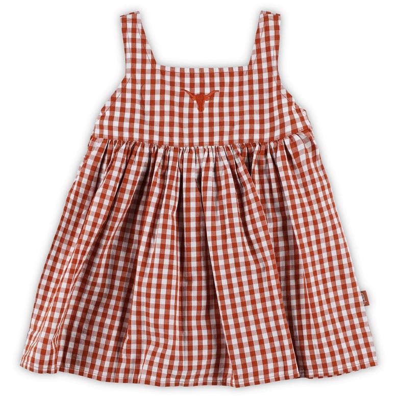 Garb Kids' Girls Toddler  Texas Orange Texas Longhorns Cara Woven Gingham Dress In Burnt Orange