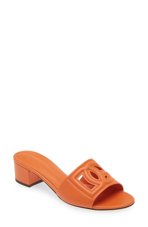 Shop Dolce & Gabbana Dolce&gabbana Dg Interlock Slide Sandal In 80244 Orange