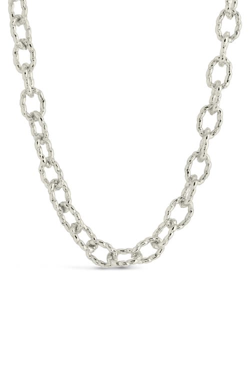 Sterling Forever Scottie Textured Chain Toggle Necklace In Silver