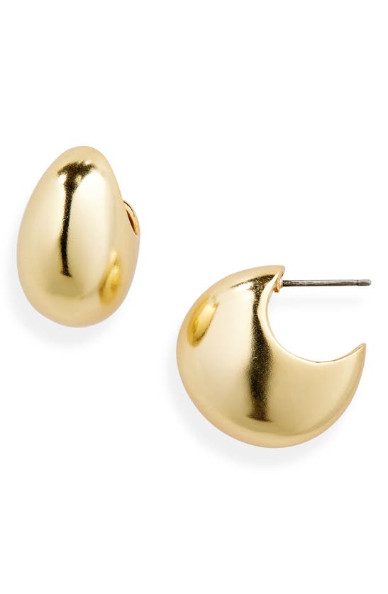 Shop Madewell Sculptural Chunky Hoop Earrings In Vintage Gold