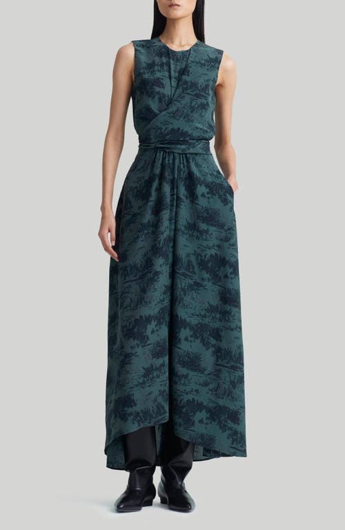 Shop Altuzarra Penny Print Silk High-low Maxi Dress In Rosemary