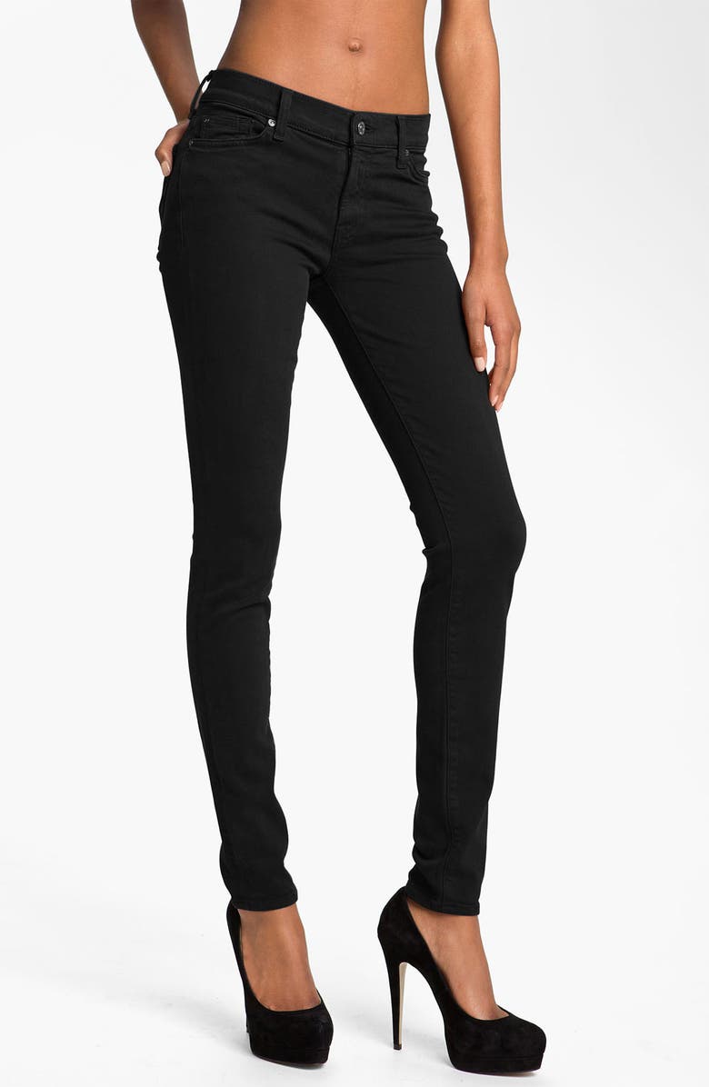 7 For All Mankind® 'Slim Illusion' Overdyed Skinny Stretch Jeans (Black ...
