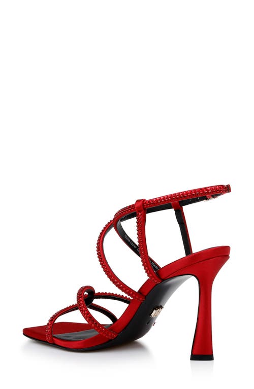 Shop Badgley Mischka Collection Brooke Ankle Strap Sandal In Red Satin