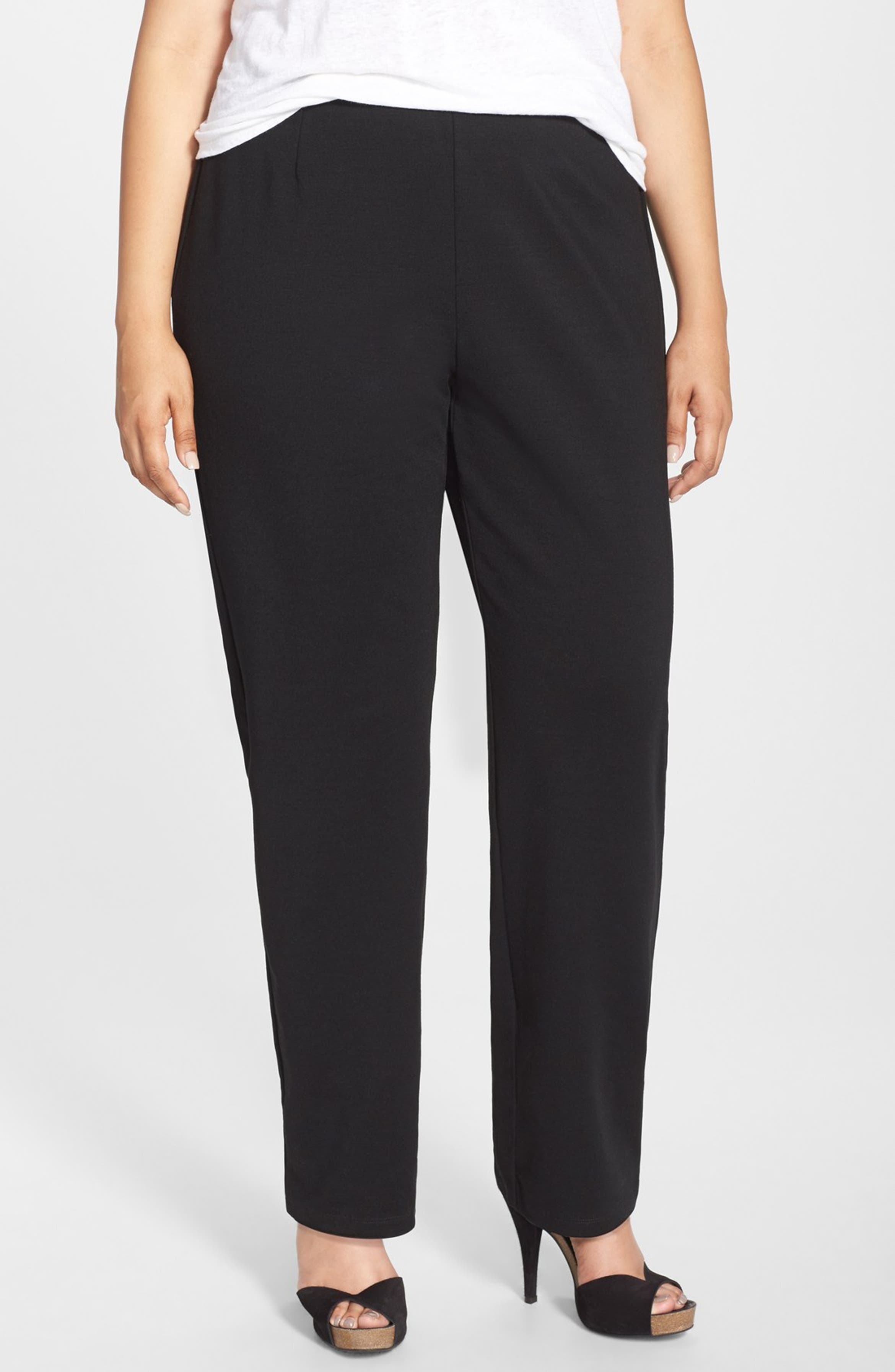 Eileen Fisher Knit Slim Leg Pants (Plus Size) | Nordstrom