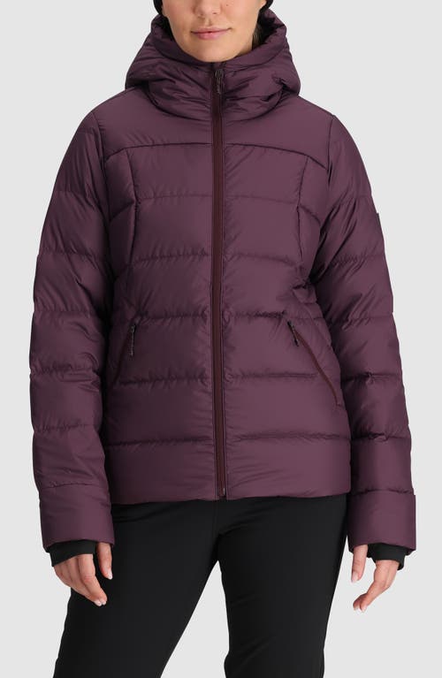 Shop Outdoor Research Coldfront Hooded 700 Fill Power Down Puffer Jacket In Amethyst