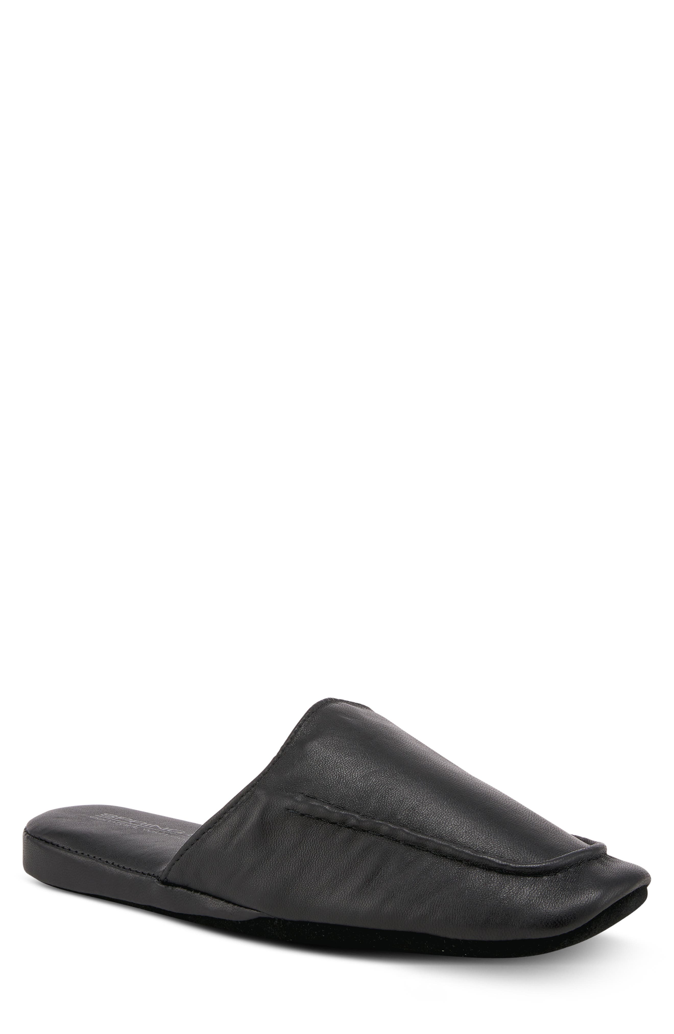 leather slip on slippers